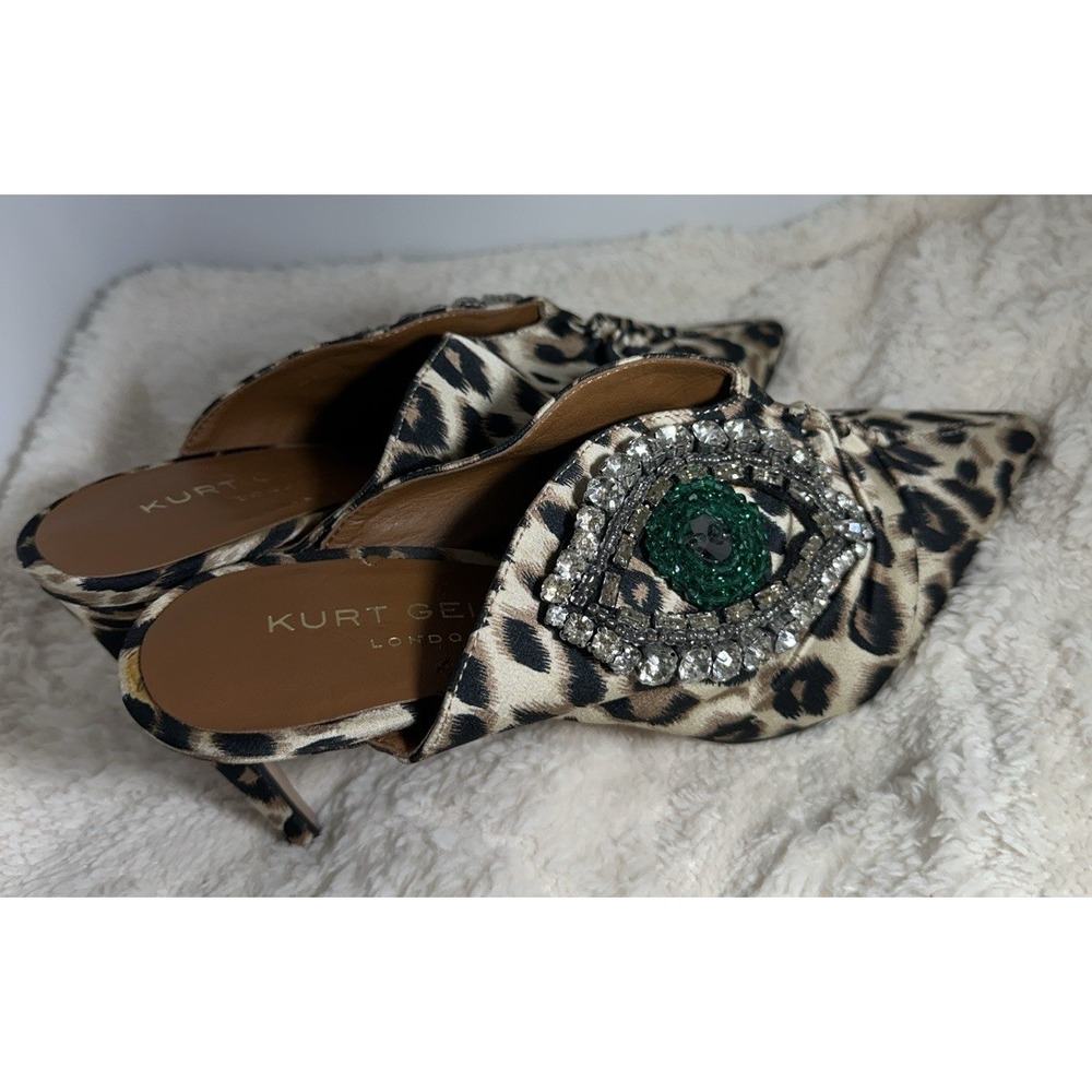 Kurt Geiger London Bella Heeled Sandals Leopard & Crystals US Size 7-EU 37